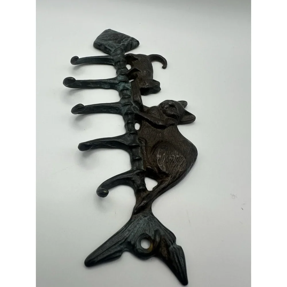 Cast Iron Wall Hooks Cats On A Fishbone 8